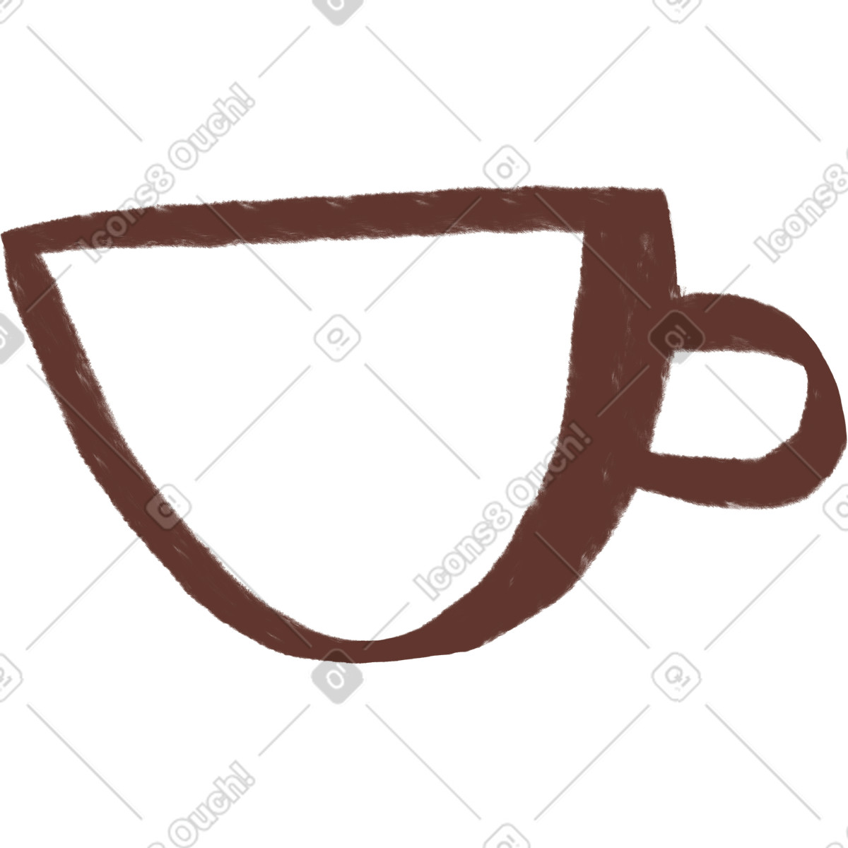 Brown tea cup illustration in Company style download in PNG, SVG