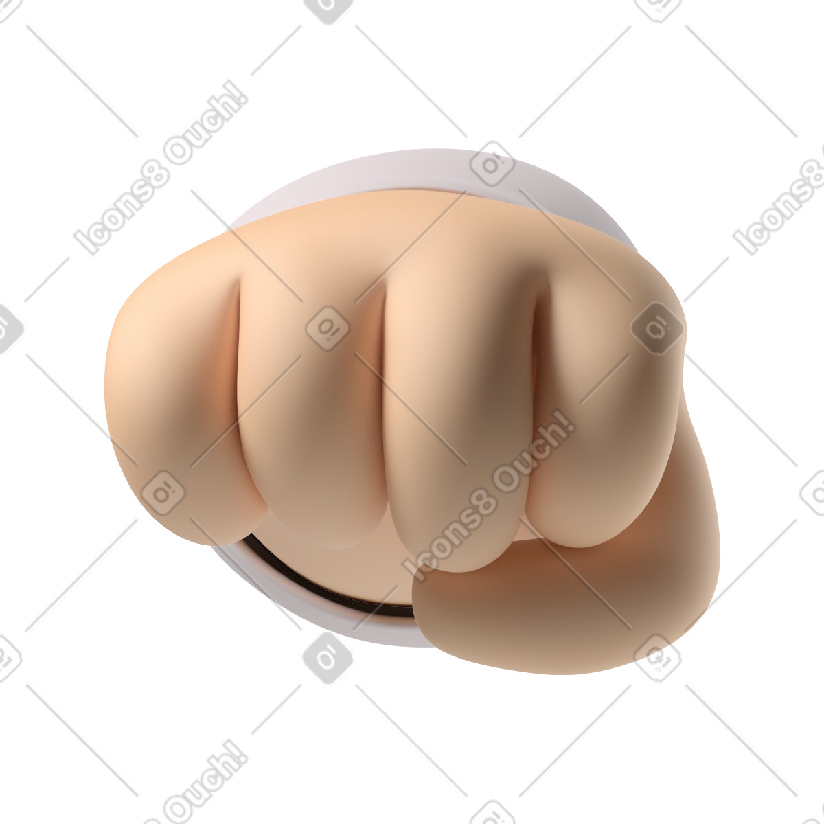 Pugno in arrivo di una mano dalla pelle pallida illustrazione stile 3D Hands Fun&Wild scarica PNG, SVG