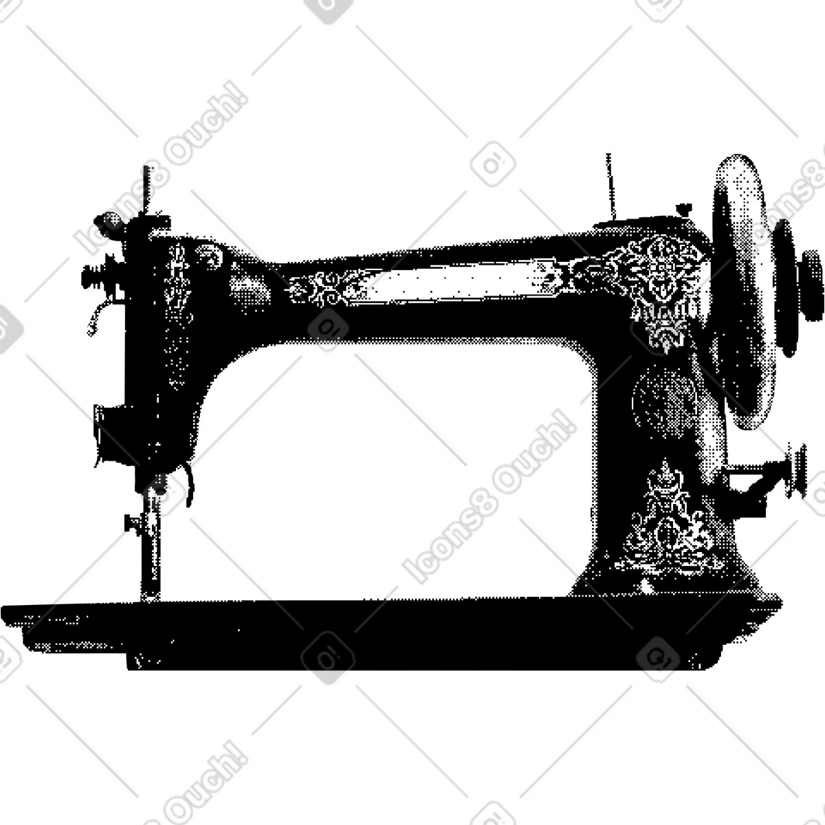 Bitmap スタイルの Sewing machine のイラストをPNG、SVG形式でダウンロード