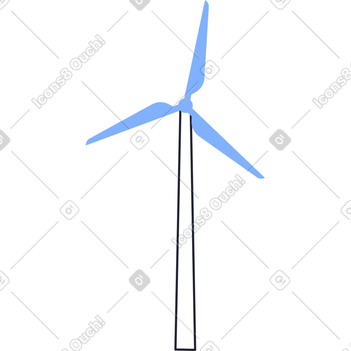 Windmühle-Illustration im Pablita-Stil als Download in PNG, SVG