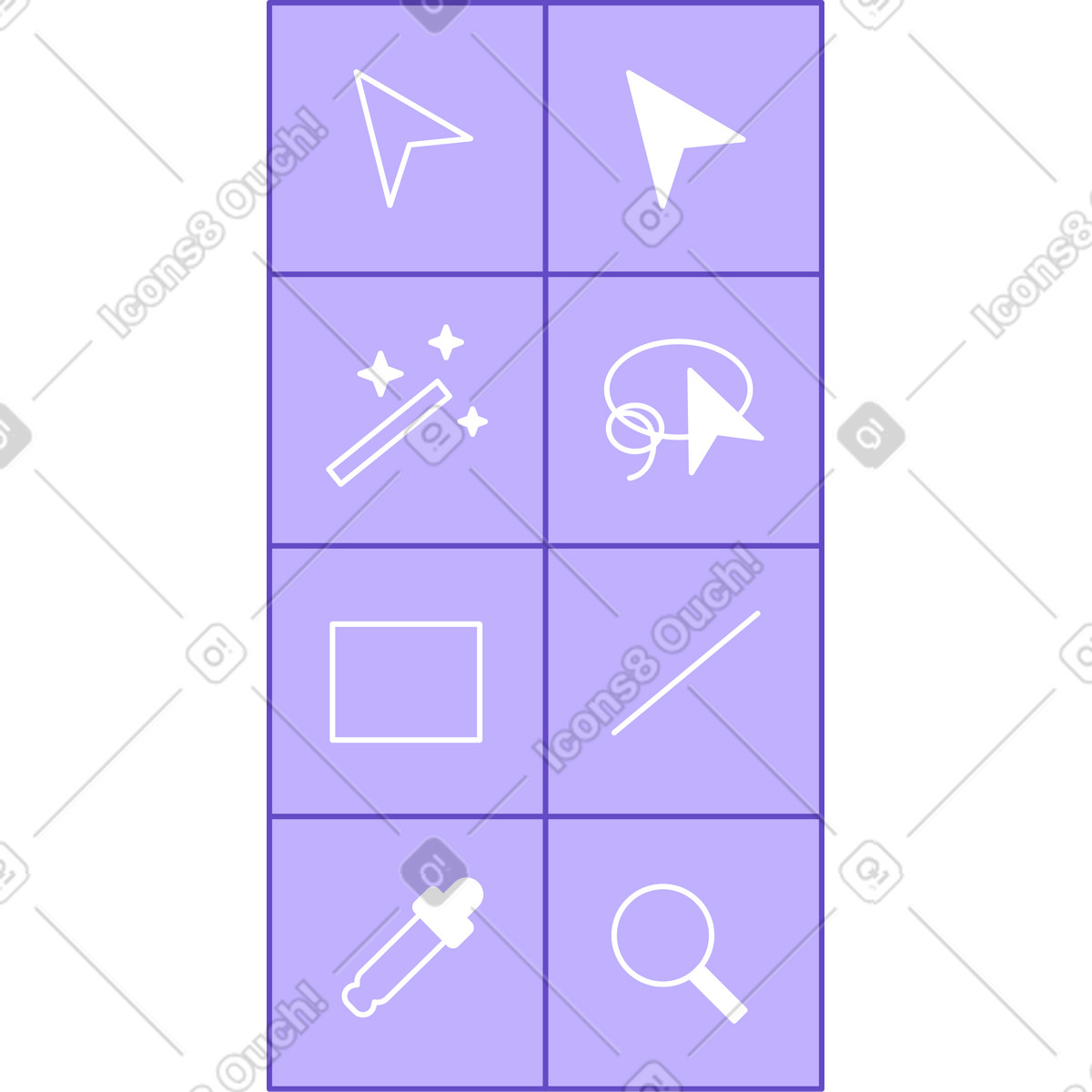 Toolbar illustration in Rainbow style download in PNG, SVG