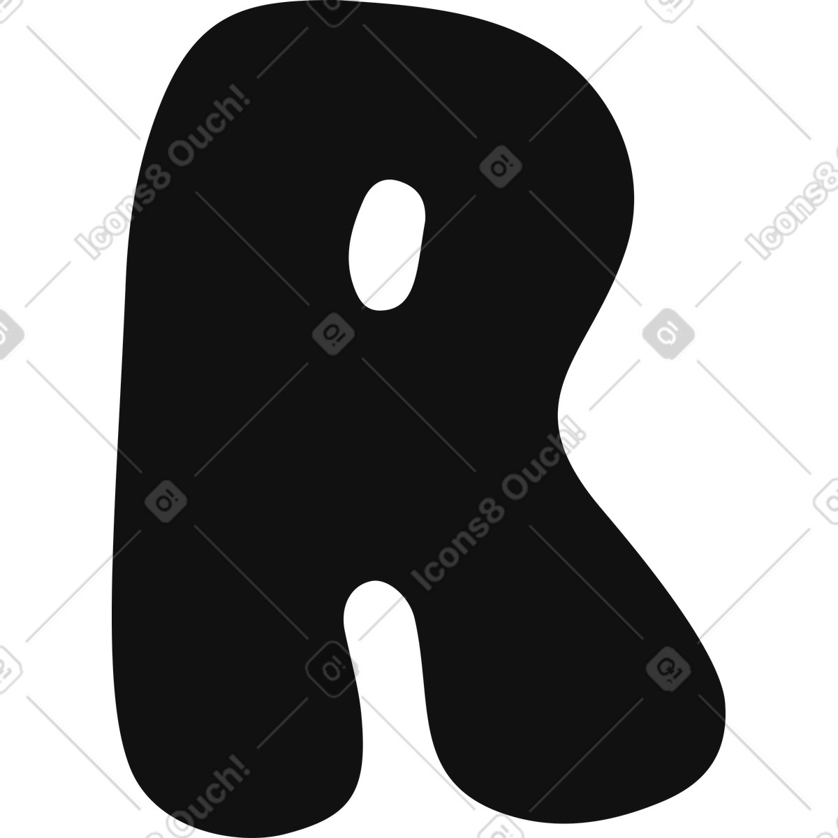 Journal スタイルの 文字r のイラストをPNG、SVG形式でダウンロード