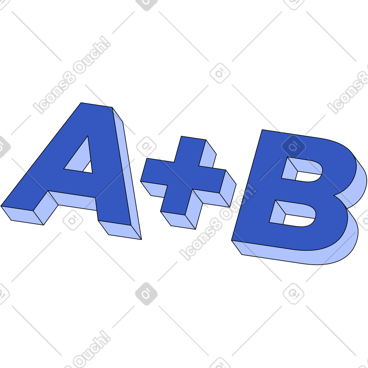 Schriftzug a+b text-Illustration im Techny-Stil als Download in PNG, SVG