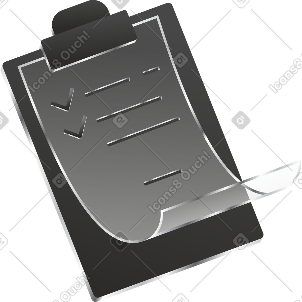 Document clipboard illustration in Token style download in PNG, SVG