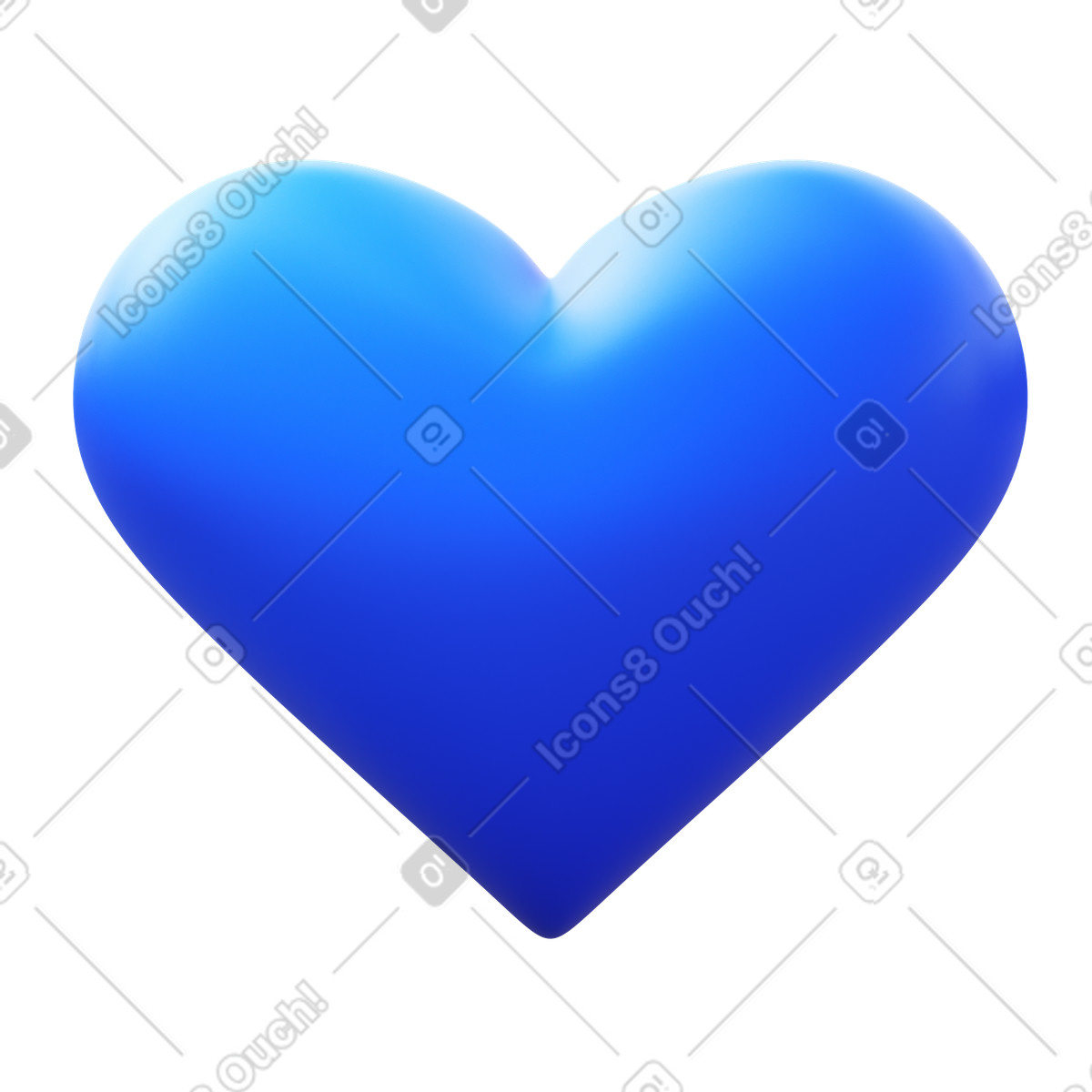 Blue heart illustration in 3D Fluency style download in PNG, SVG