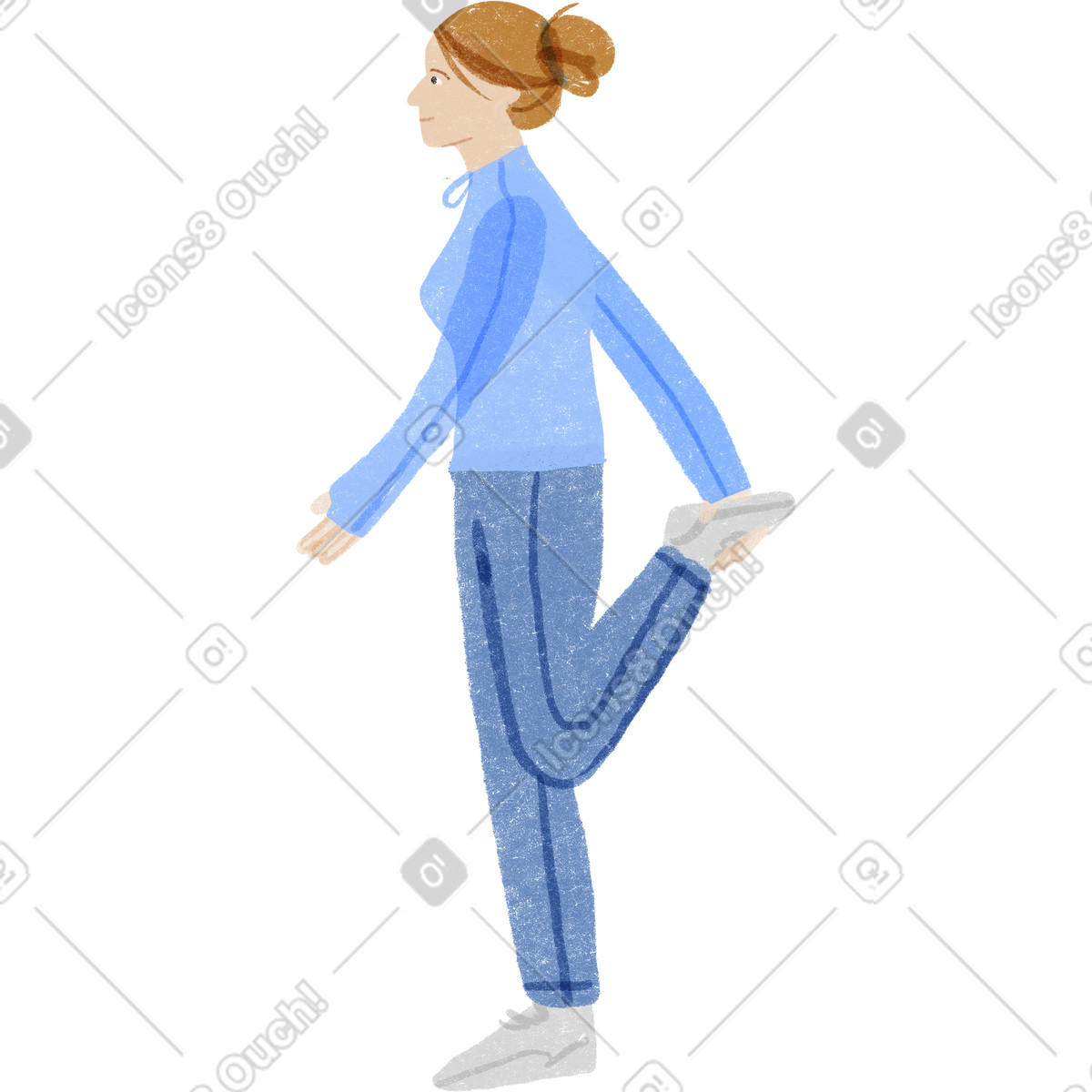 Иллюстрация Woman in sportswaer warming up в стиле Public — скачать в форматах PNG, SVG