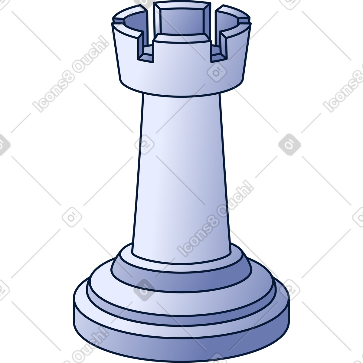 White rook illustration in Neat style download in PNG, SVG