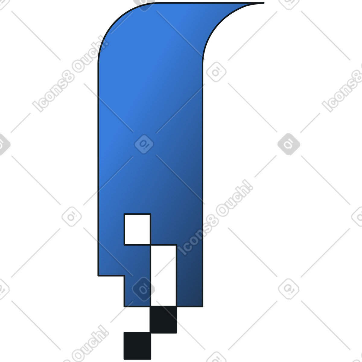 Flusso di pixel illustrazione in stile Midnight scarica in PNG, SVG