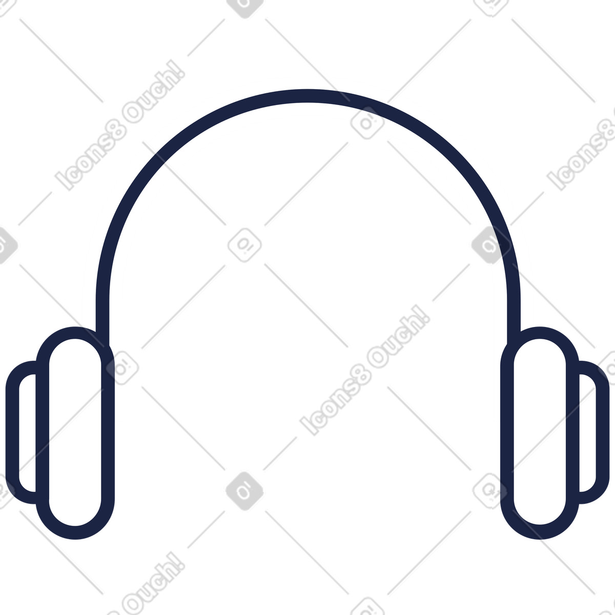 Cuffie illustrazione in stile Urban Line scarica in PNG, SVG