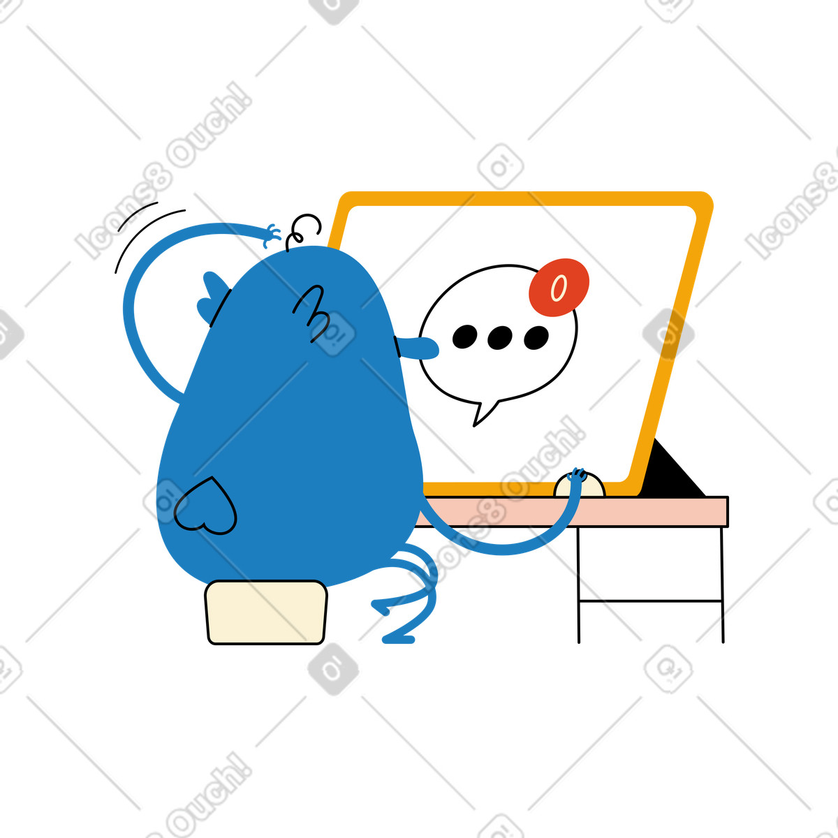 Illustration Pas de messages dans le style Jelly à télécharger aux formats PNG, SVG