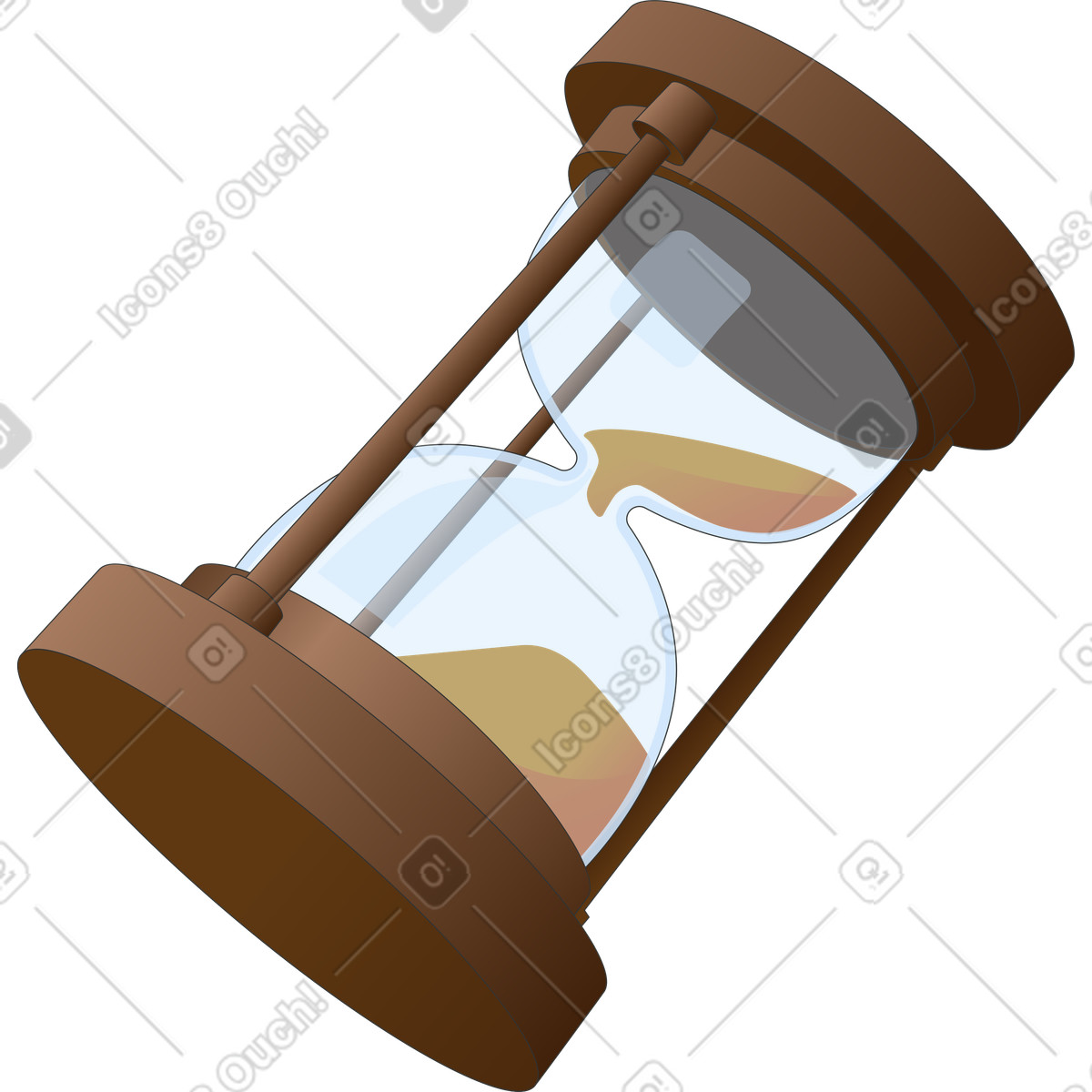 Sanduhr-Illustration im Kit-Stil als Download in PNG, SVG