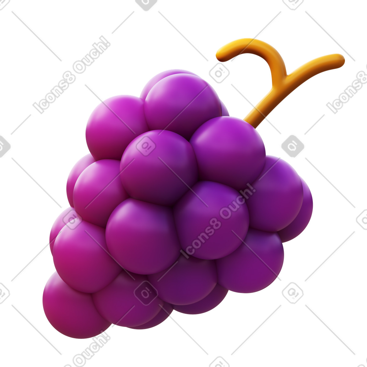 Grapes illustration in 3D Fluency style download in PNG, SVG