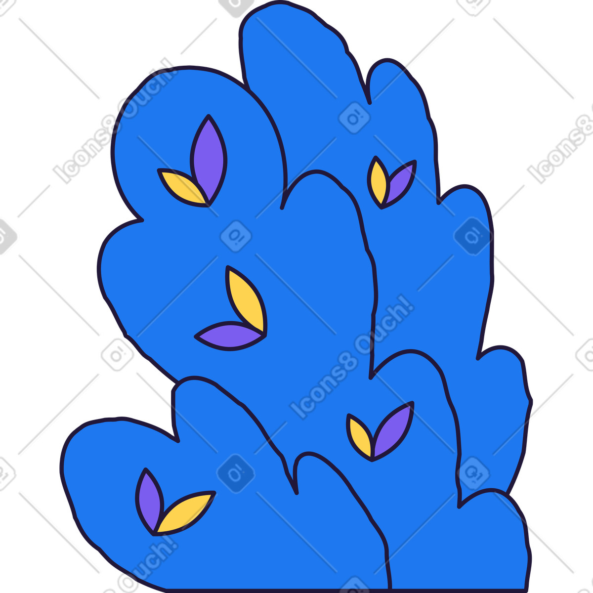 Conifer 스타일의 부시 일러스트레이션 PNG, SVG 다운로드