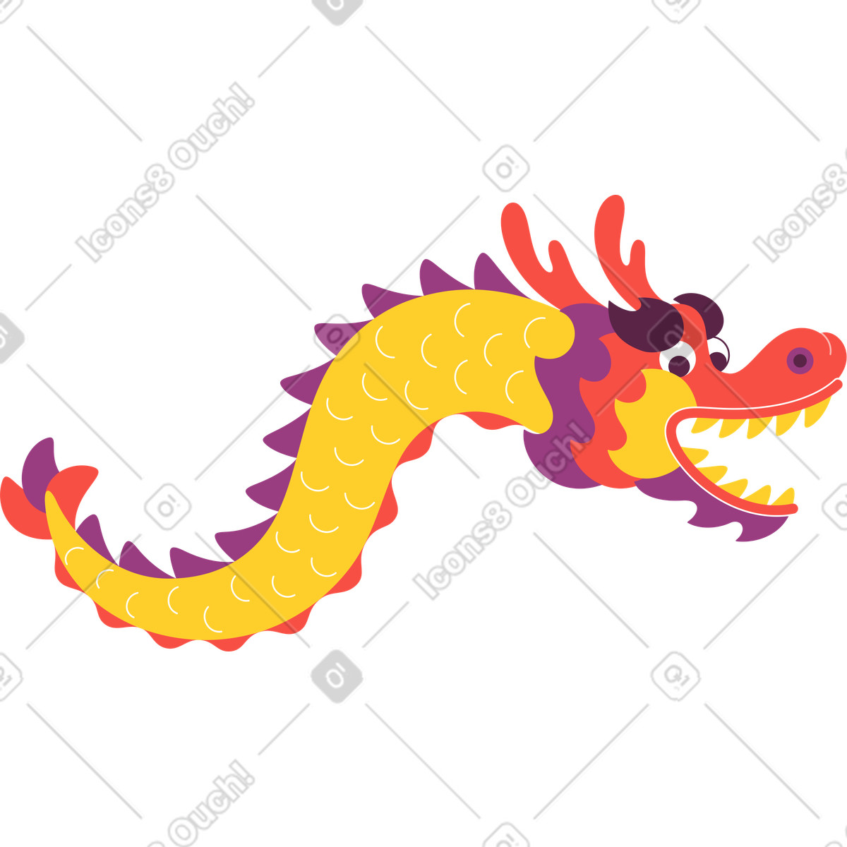 Sammy スタイルの 大きな中国のドラゴン のイラストをPNG、SVG形式でダウンロード
