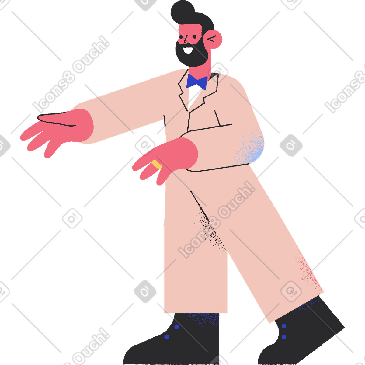 Man groom in beige suit illustration Pablo style download PNG, SVG
