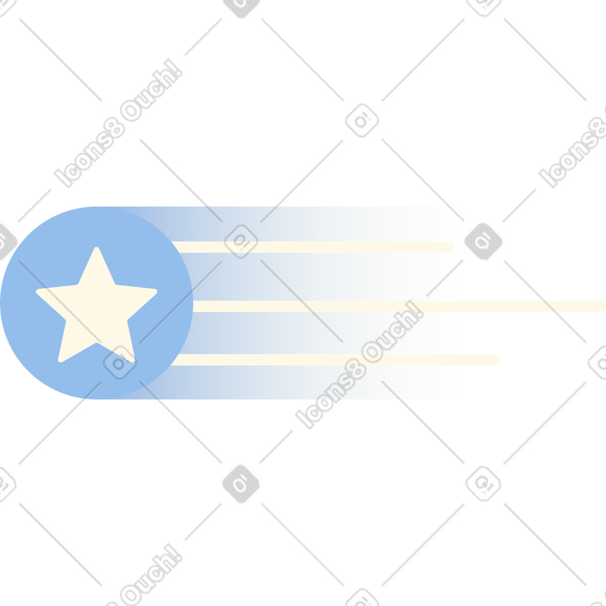 Data flow with star icon illustration in Beam style download in PNG, SVG