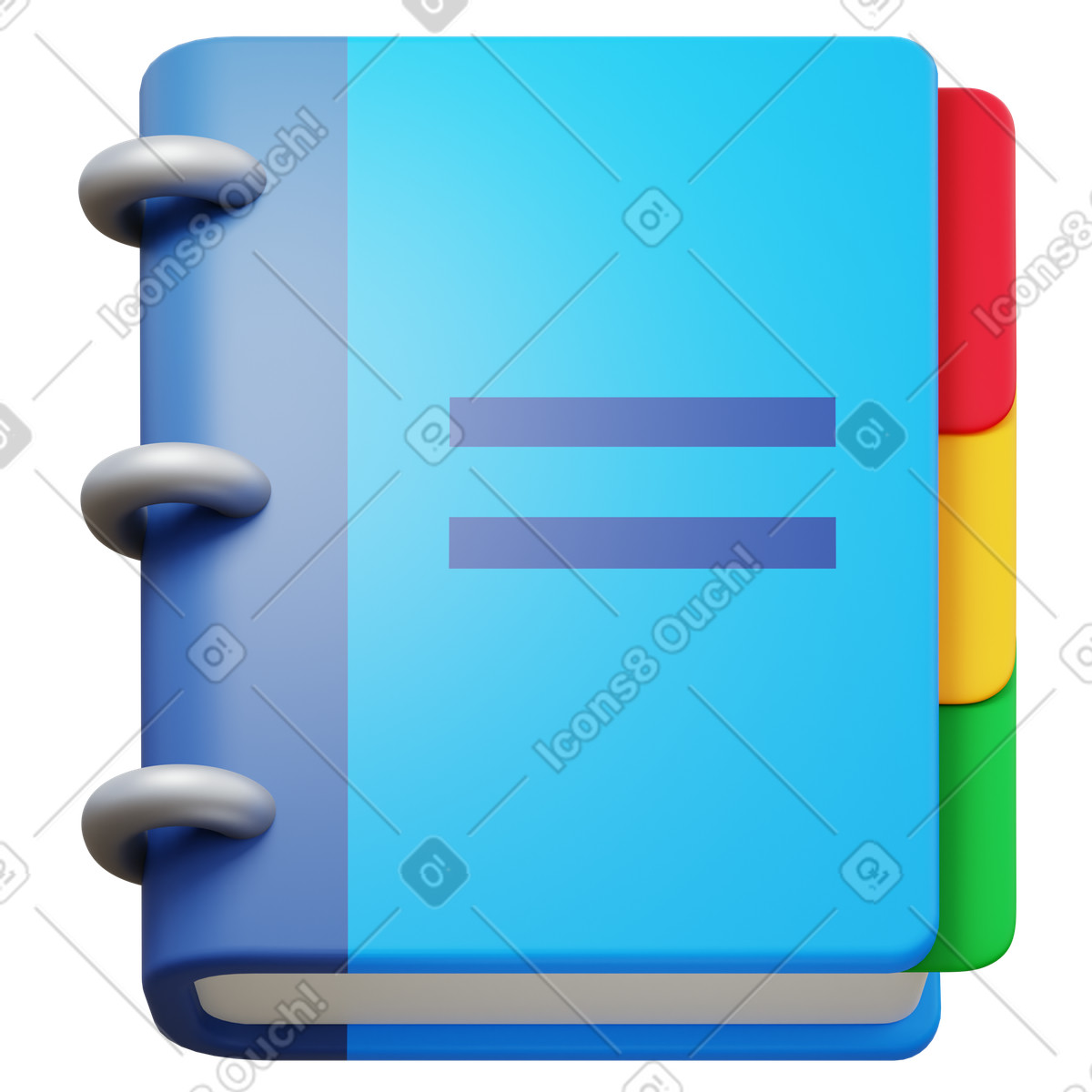 Copybook illustration in 3D Fluency style download in PNG, SVG