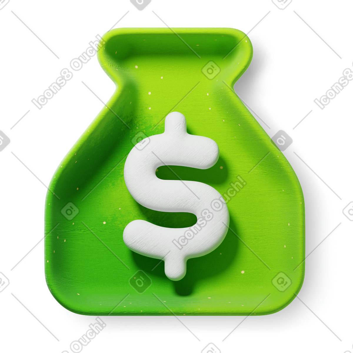 Ilustração de Dollar money bag em no estilo 3D Microsoft Fluent illustration para baixar em PNG, SVG