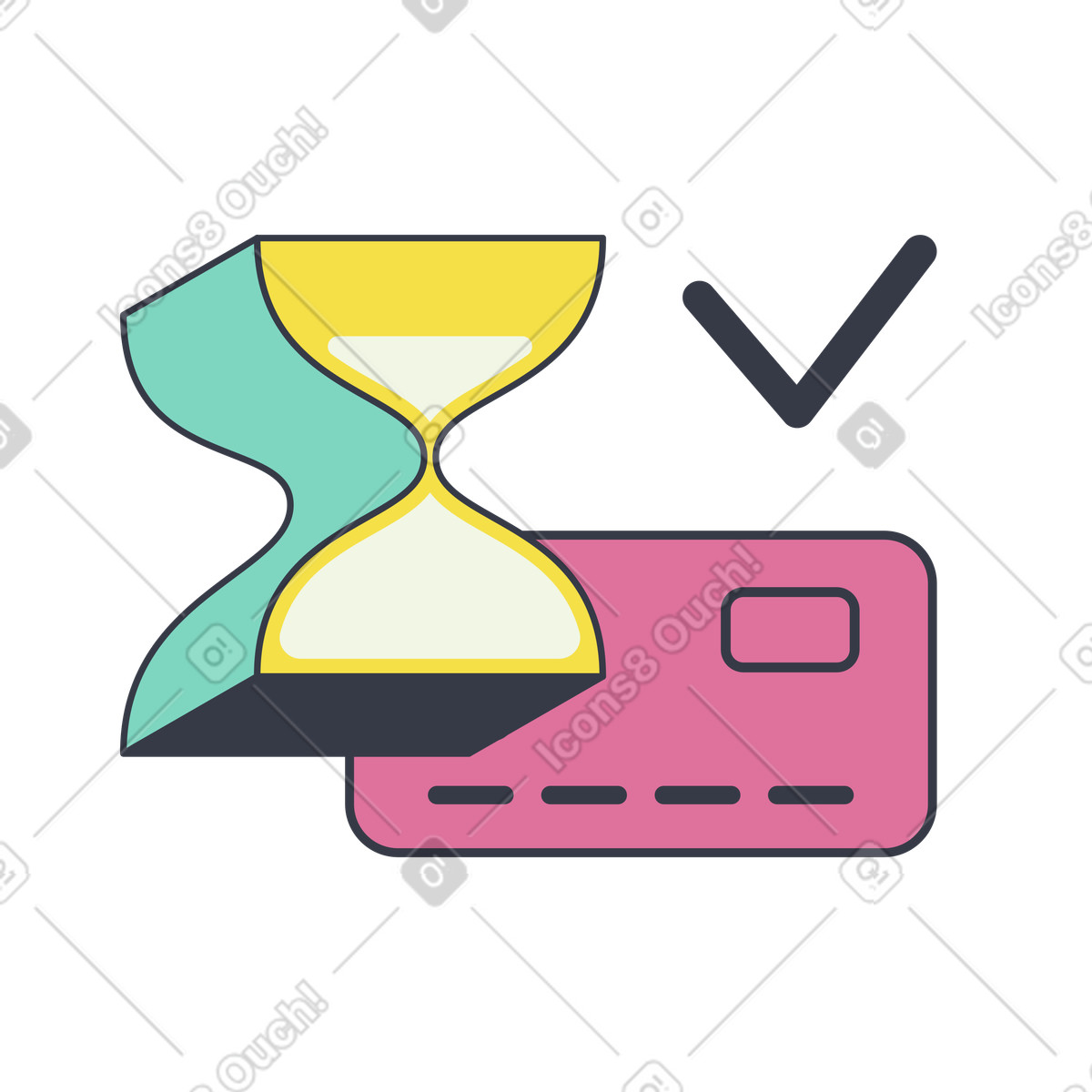 Credit card transaction pending illustration in PNG, SVG
