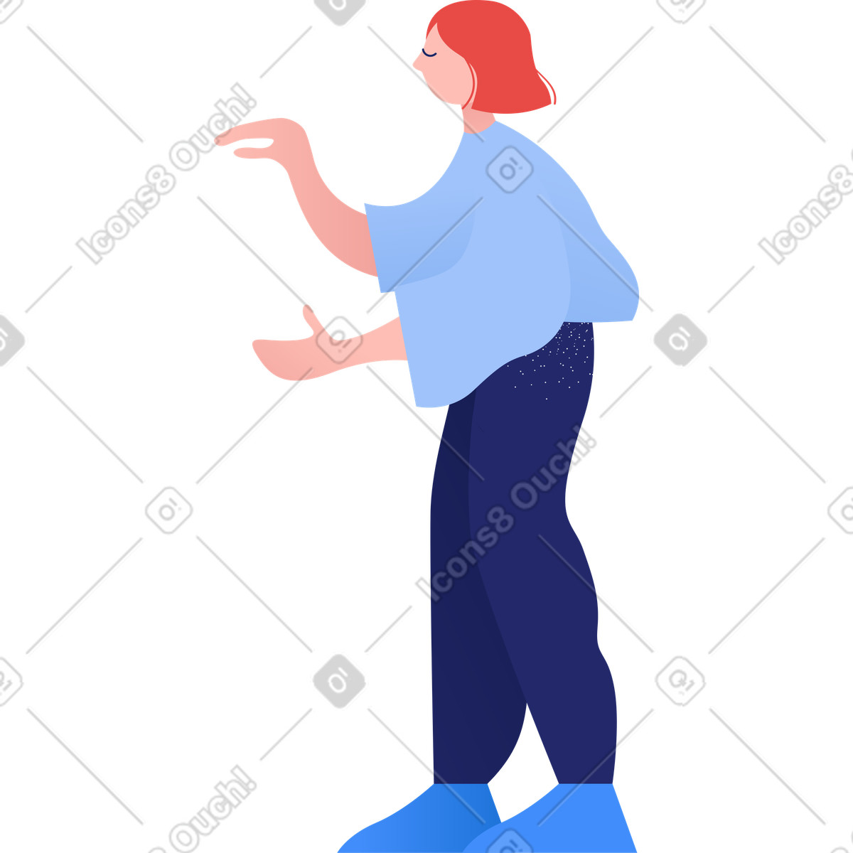 Clip スタイルの Woman のイラストをPNG、SVG形式でダウンロード