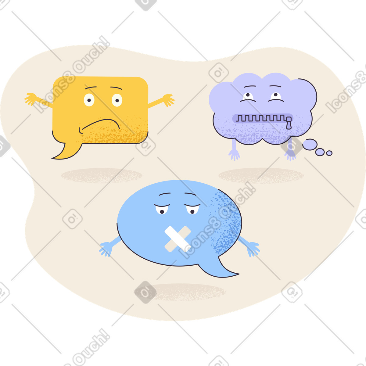 No comments illustration in Pale style download in PNG, SVG