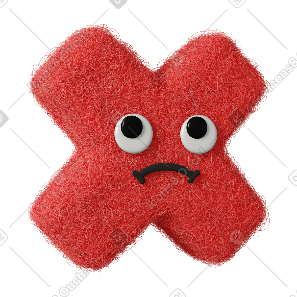 Fuzzy スタイルの Sad cancel icon のイラストをPNG、SVG形式でダウンロード