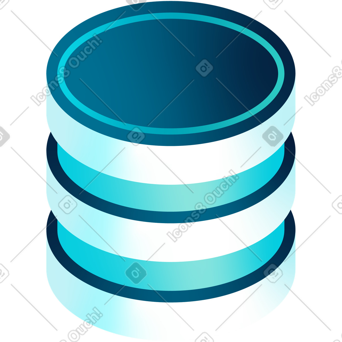 Isometric round server illustration in PNG, SVG