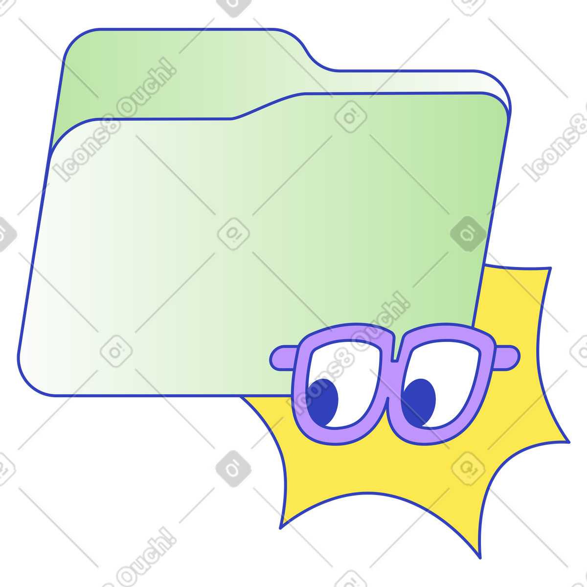 File management, Open folder status, Document access illustration in Eyeful style download in PNG, SVG