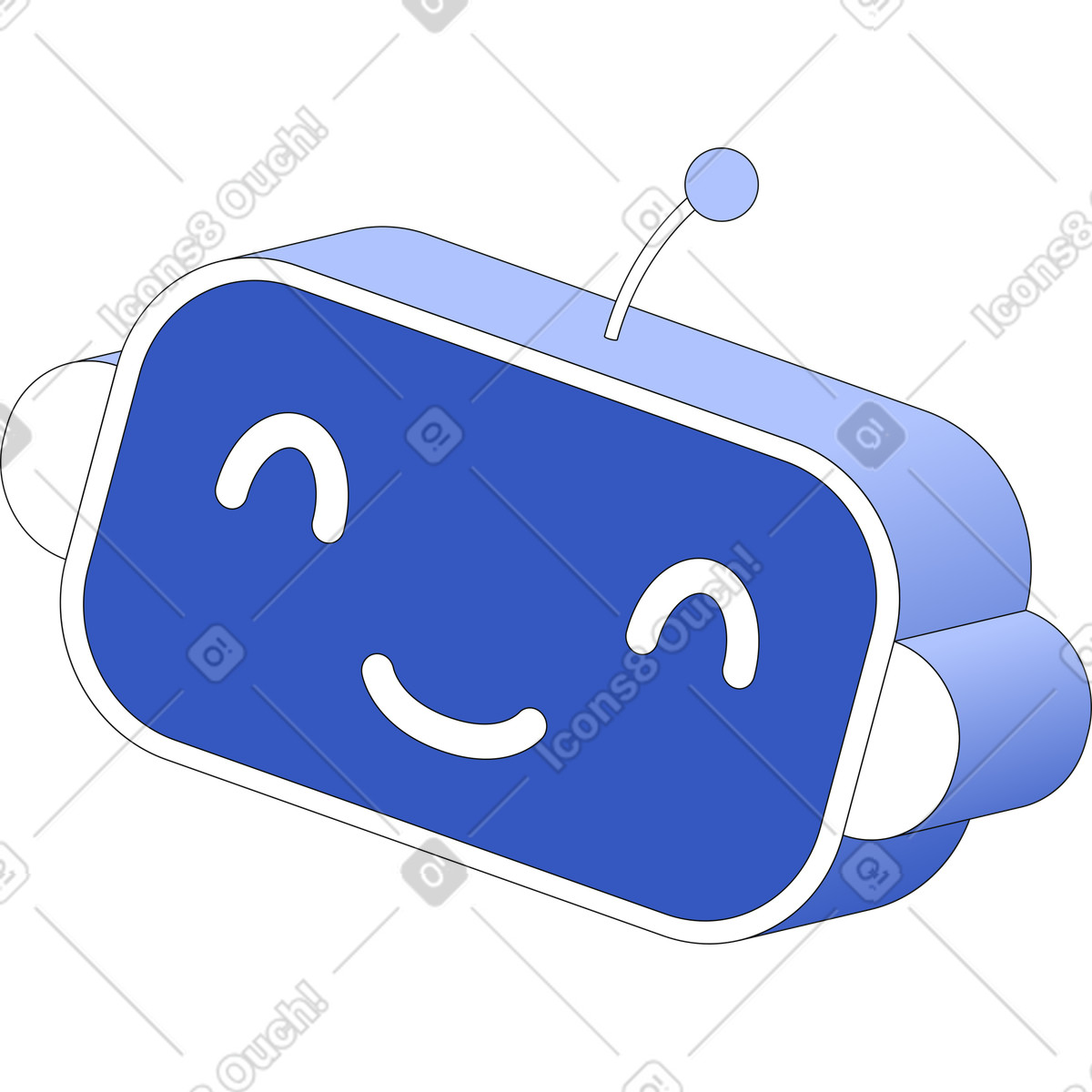 Robot chat illustrazione in stile Techny scarica in PNG, SVG