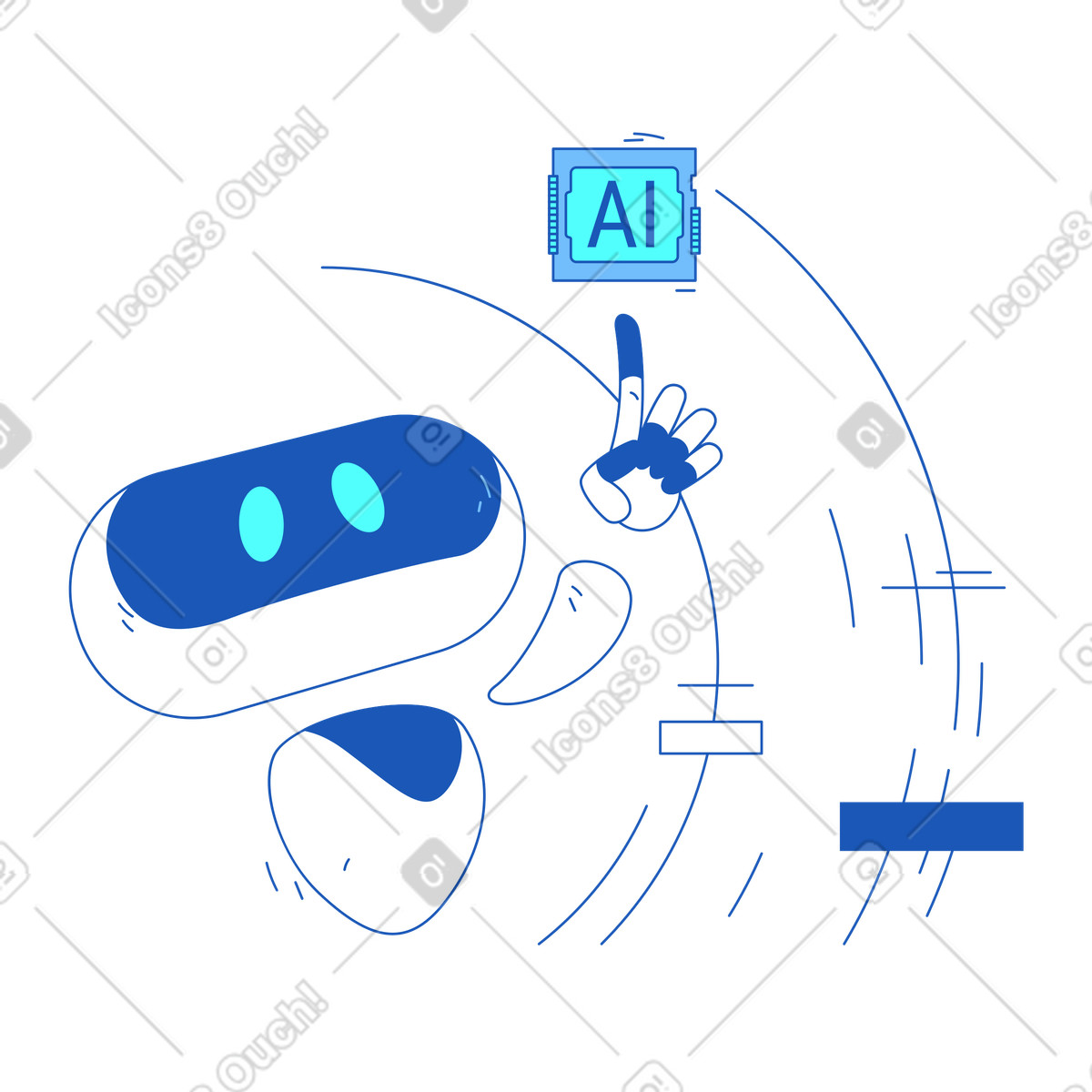 Storyline スタイルの 自律的に判断するaiロボット のイラストをPNG、SVG形式でダウンロード