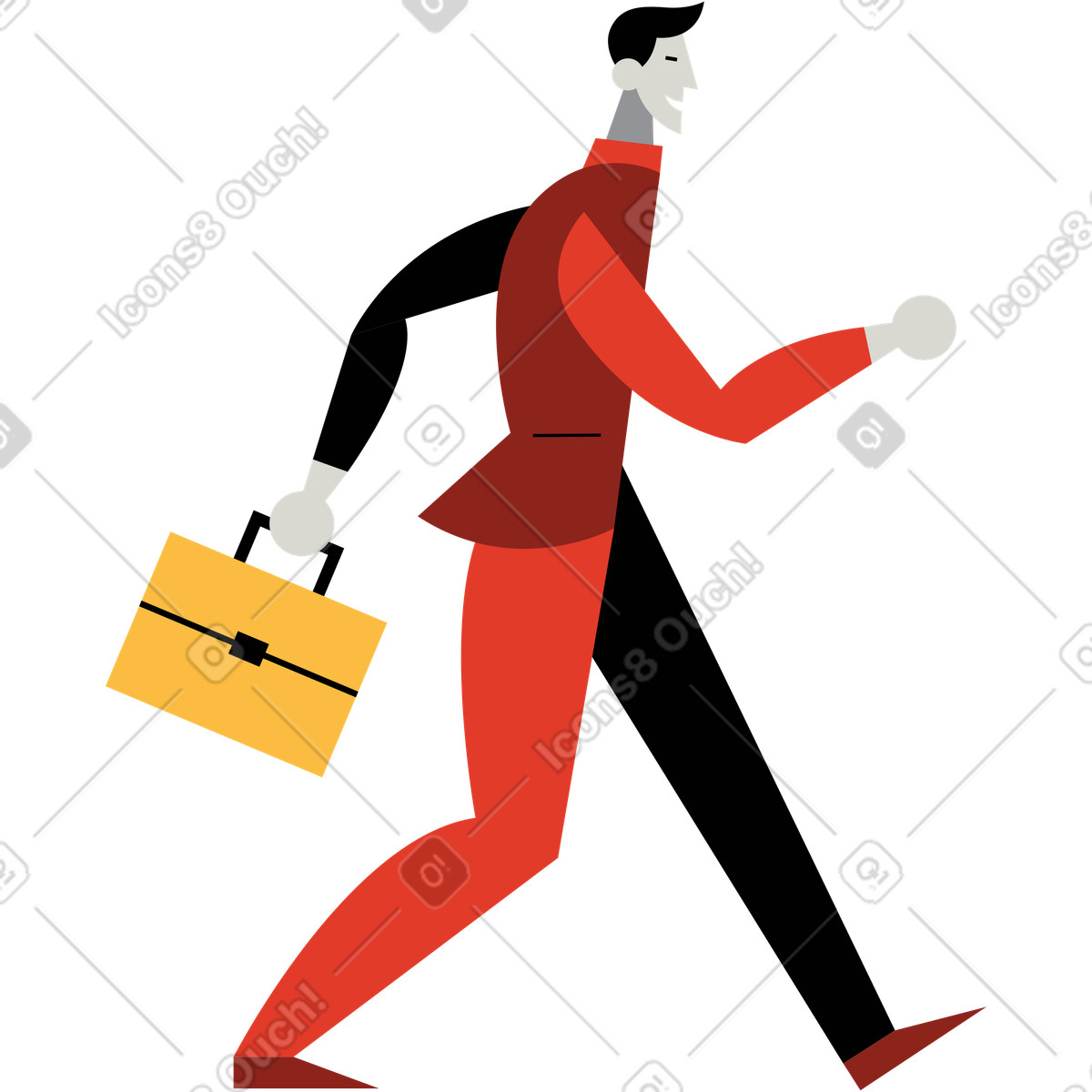 Uomo d'affari illustrazione in stile Burgundy scarica in PNG, SVG