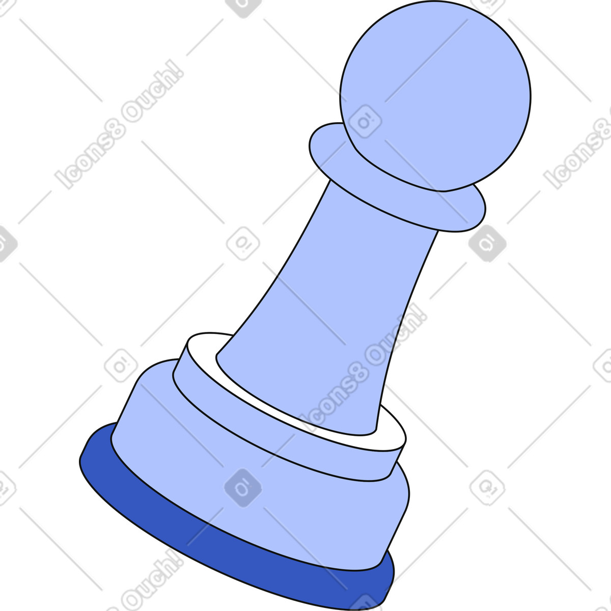 Chess piece pawn illustration in Techny style download in PNG, SVG