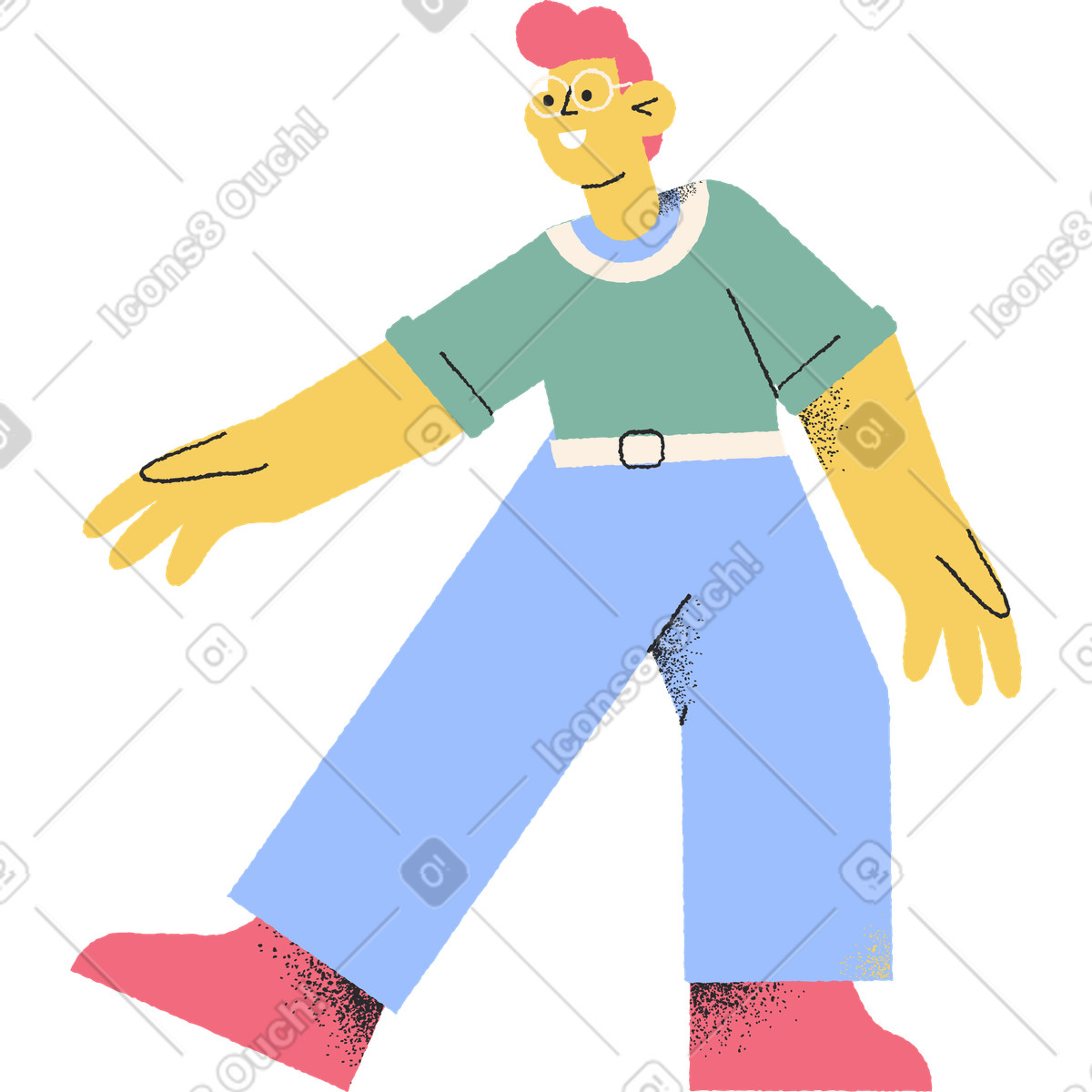Ilustração de Homem óculos em no estilo Pablo para baixar em PNG, SVG
