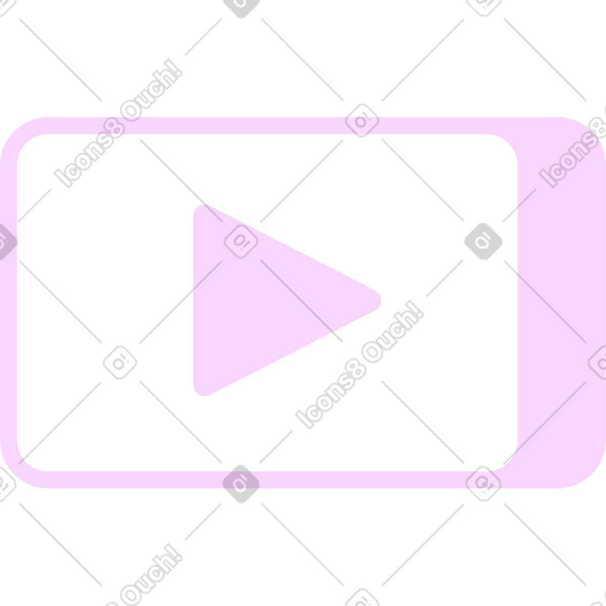 Pink youtube button-Illustration im Marginalia-Stil als Download in PNG, SVG