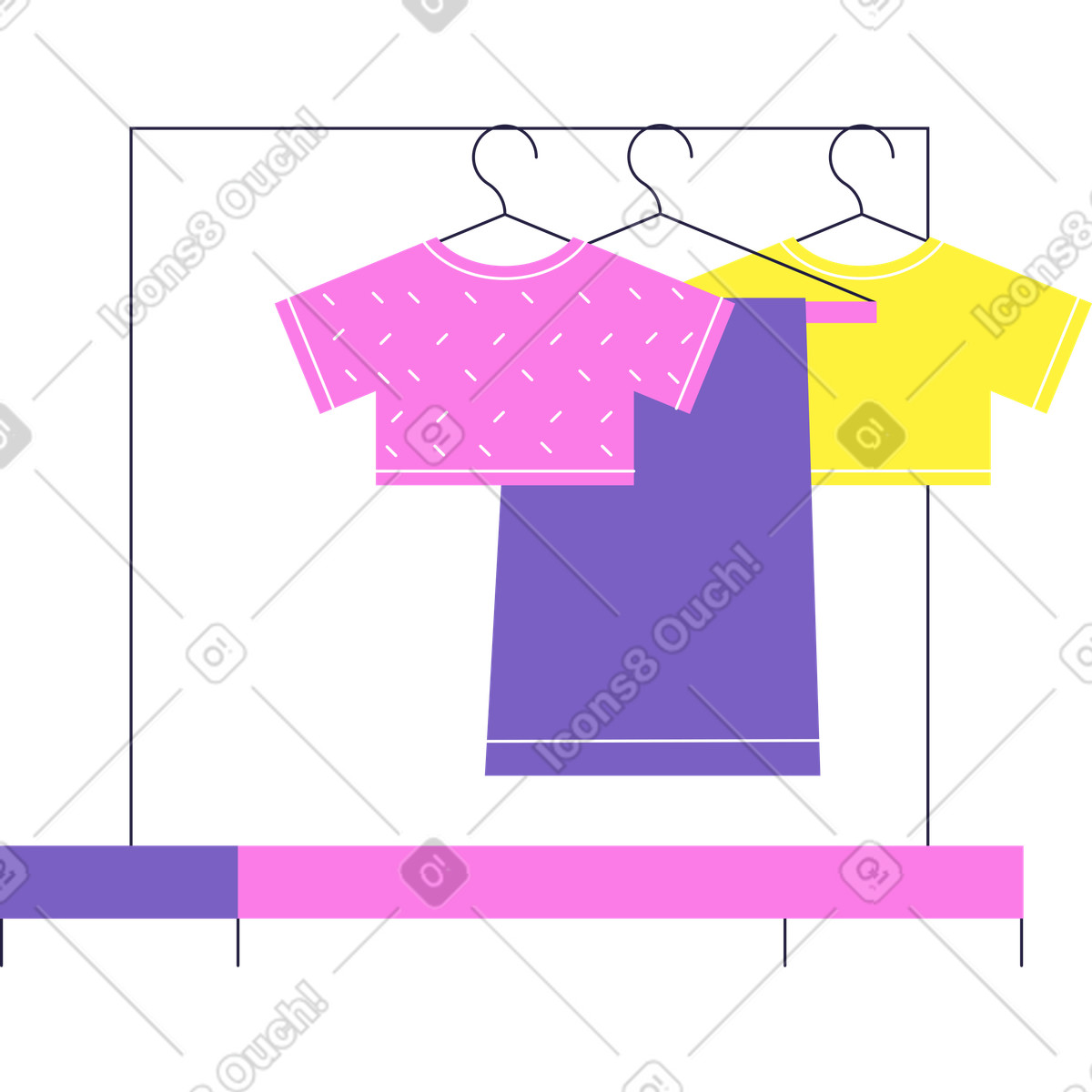 Appendiabiti da esterno con vestiti illustrazione in stile Mellow scarica in PNG, SVG