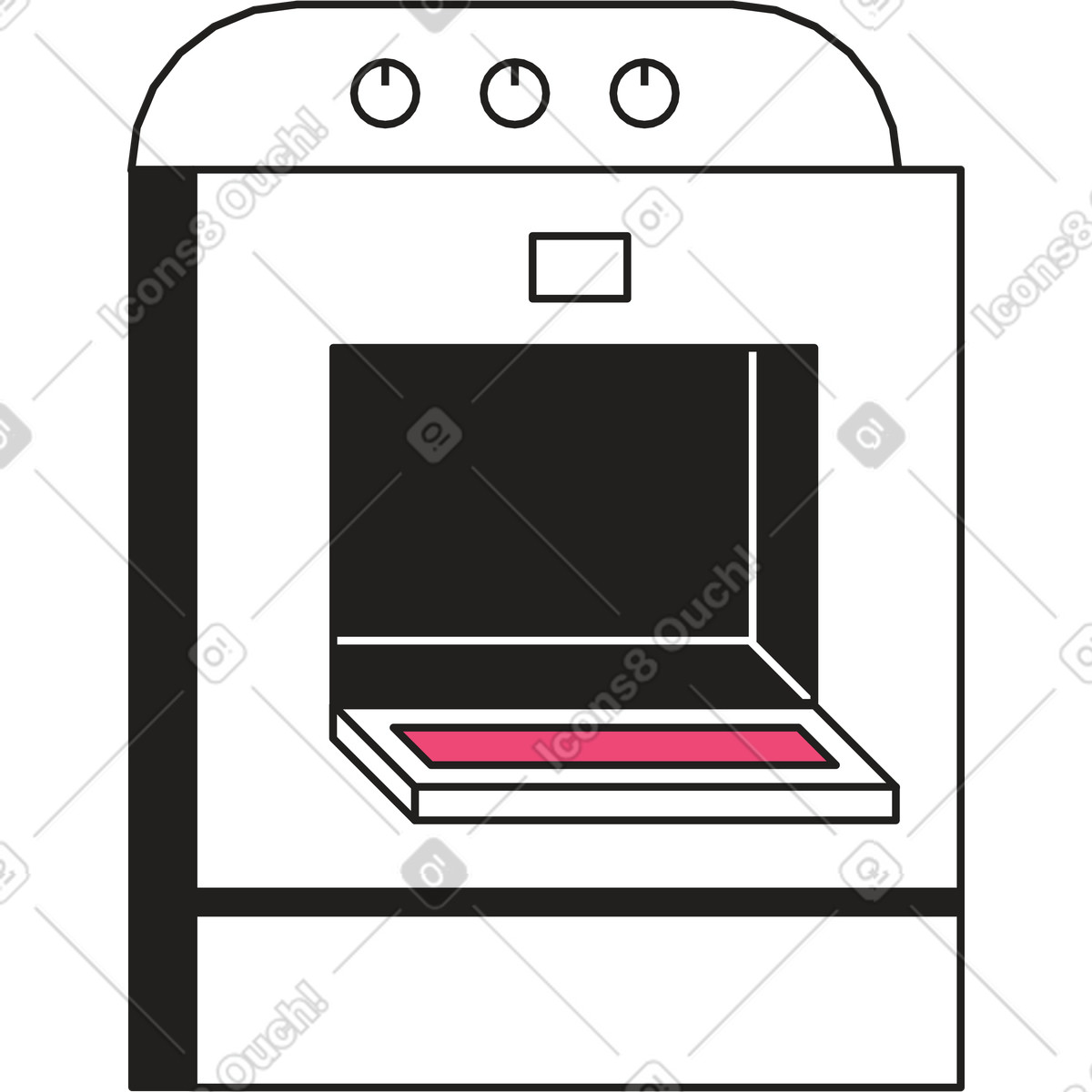 Illustration Four ouvert dans le style Dazzle Line à télécharger aux formats PNG, SVG