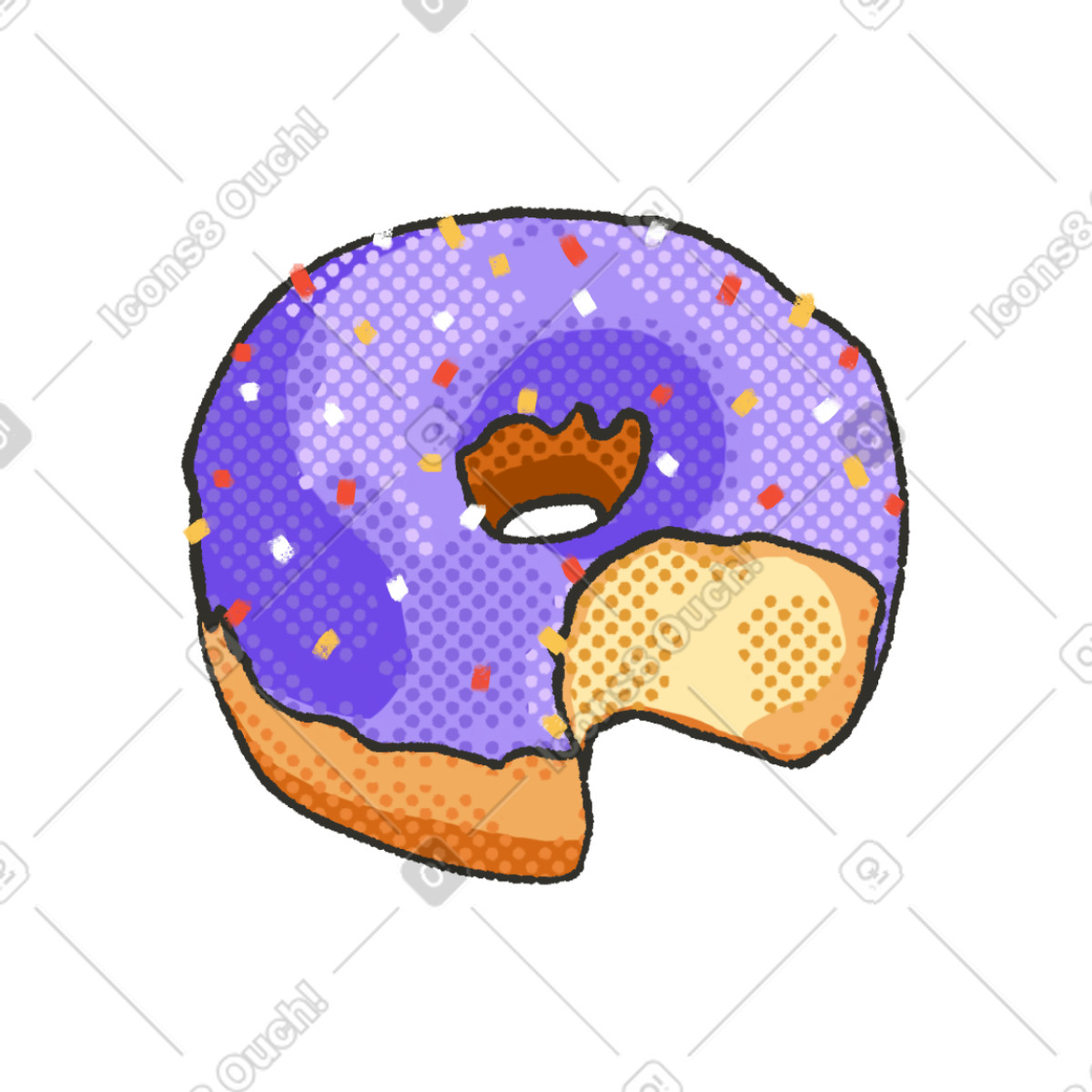 Ilustração de Donut em no estilo Dots para baixar em PNG, SVG