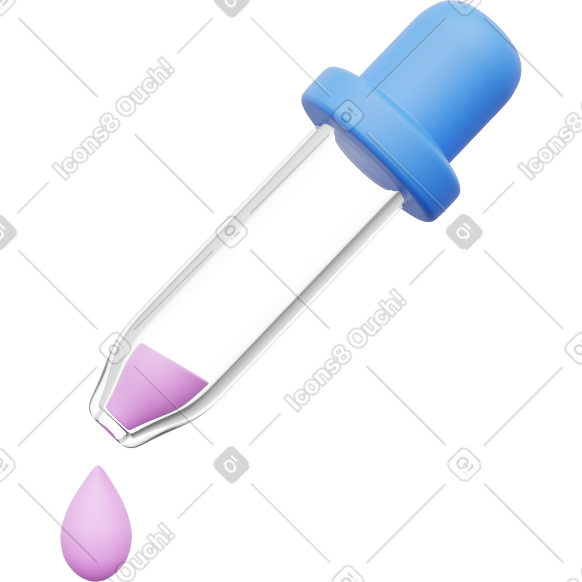 3D Playful 스타일의 Dropper adding liquid, Laboratory testing, Lab sample analysis 일러스트레이션 PNG, SVG 다운로드