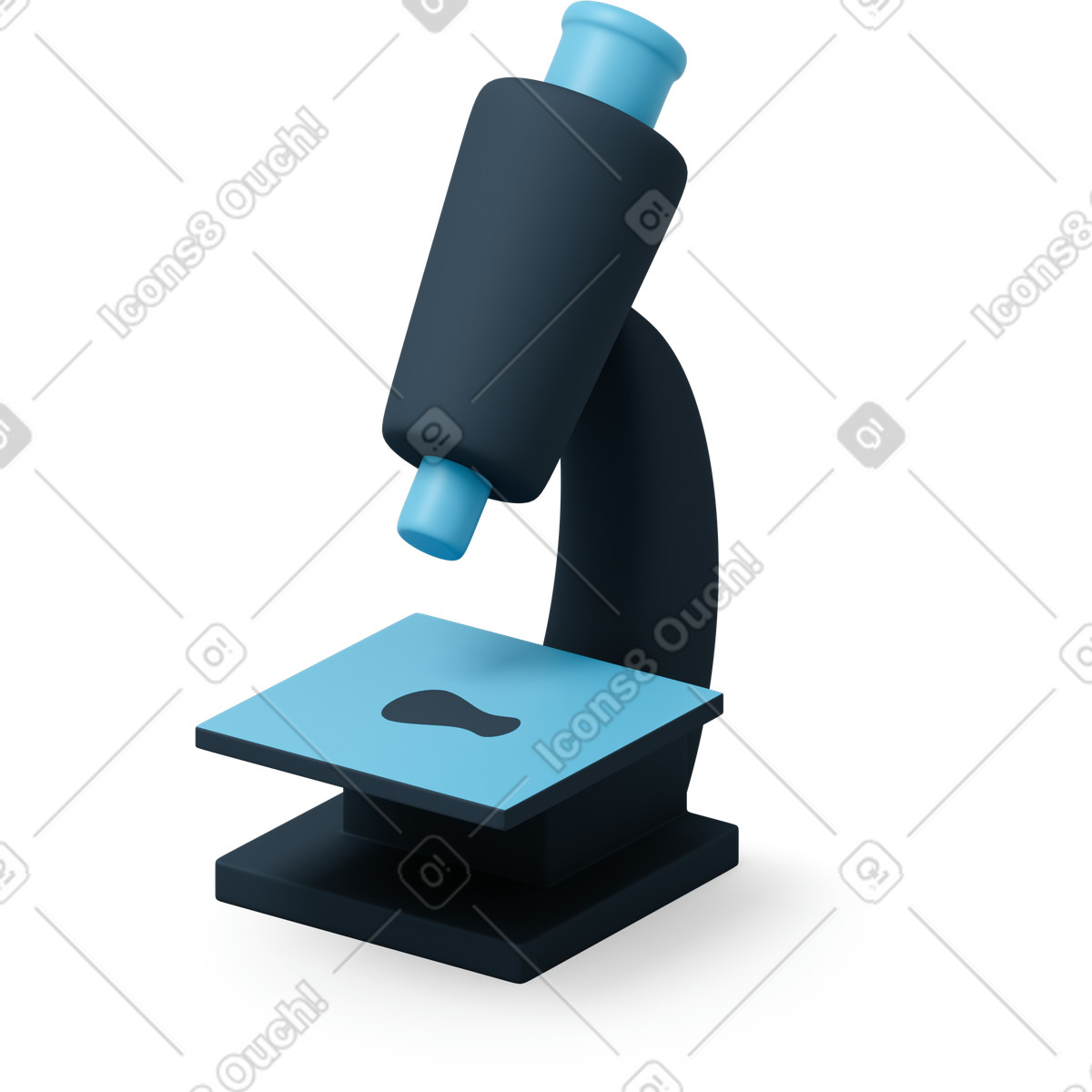 Illustration Microscope noir et bleu dans le style 3D Flame à télécharger aux formats PNG, SVG