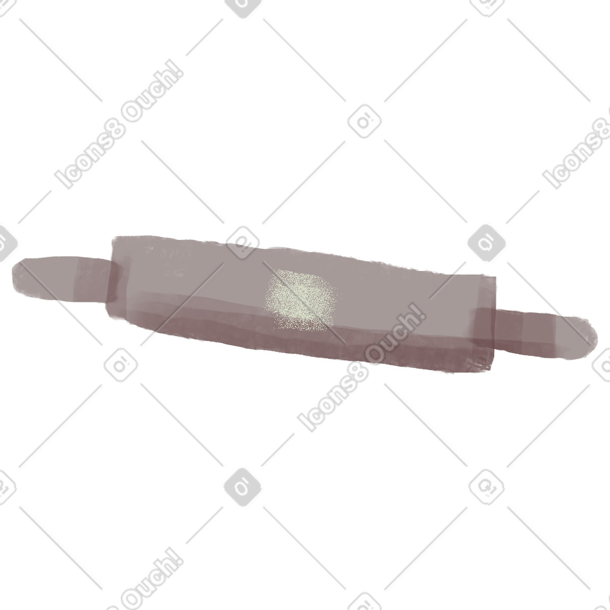 Gray rolling pin illustrazione in stile Ikigai scarica in PNG, SVG