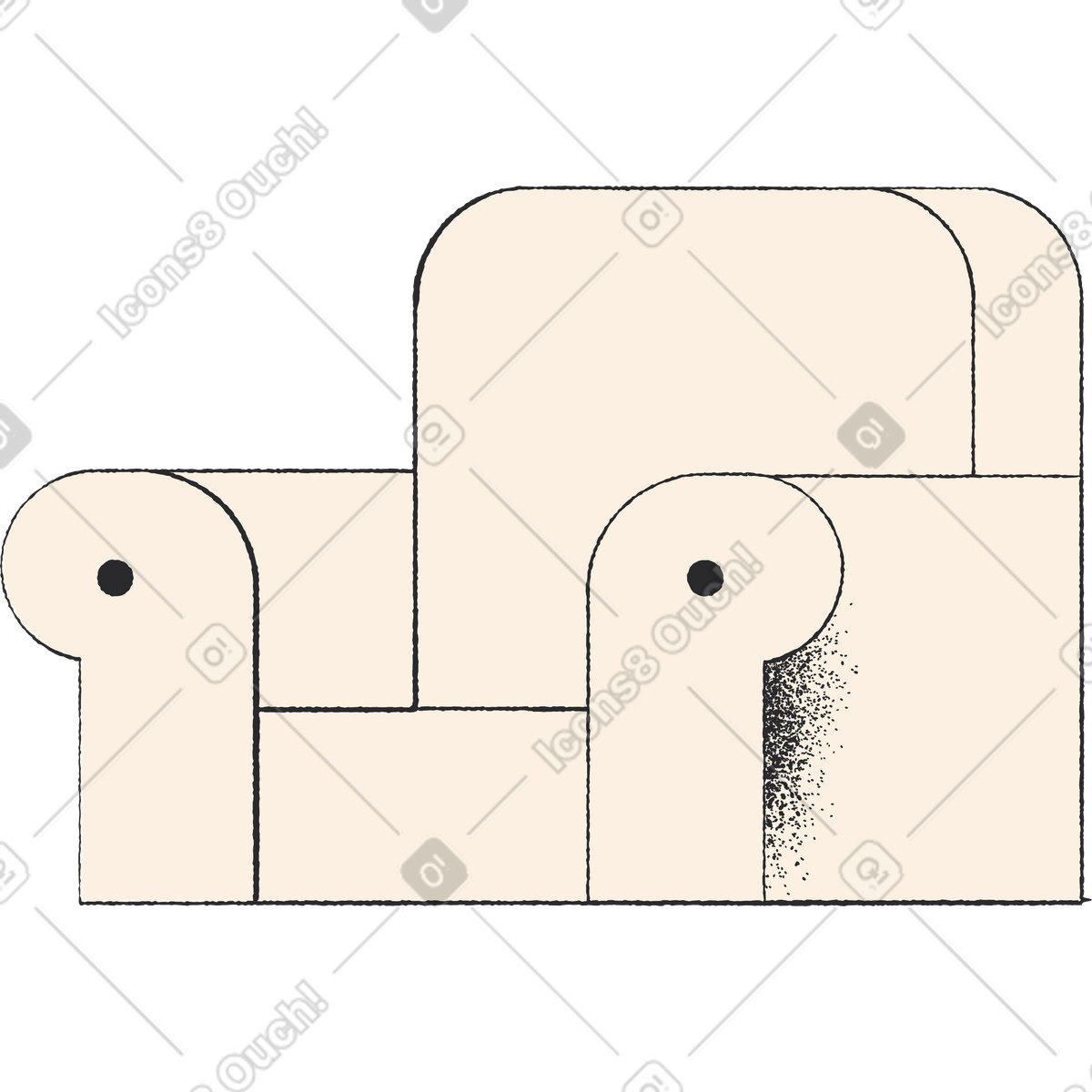 Armchair illustration in Pablo style download in PNG, SVG