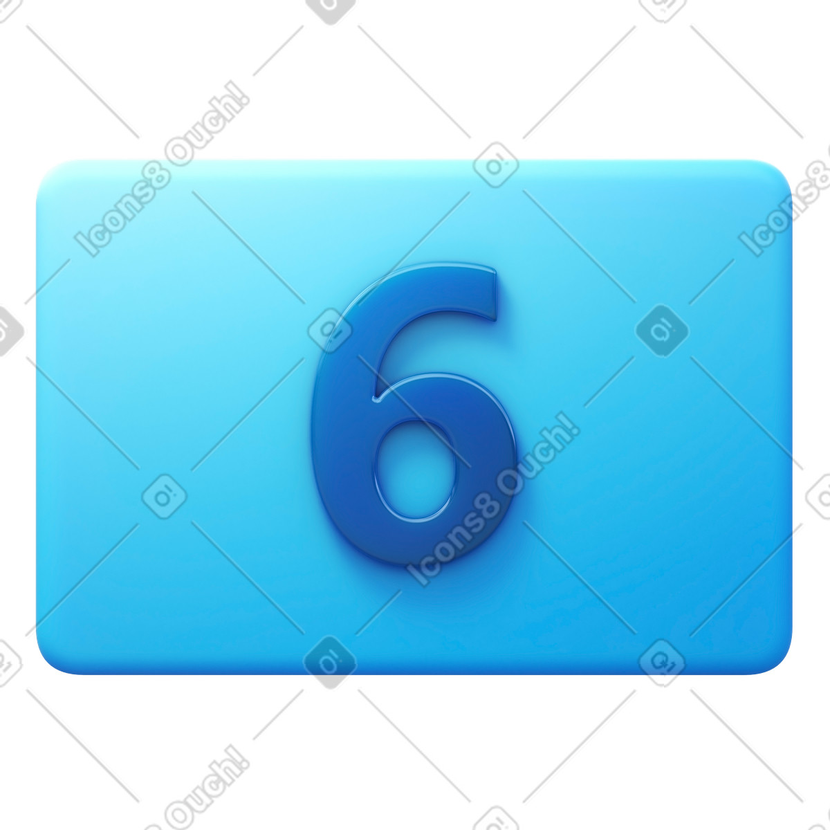 Number six illustration in 3D Fluency style download in PNG, SVG