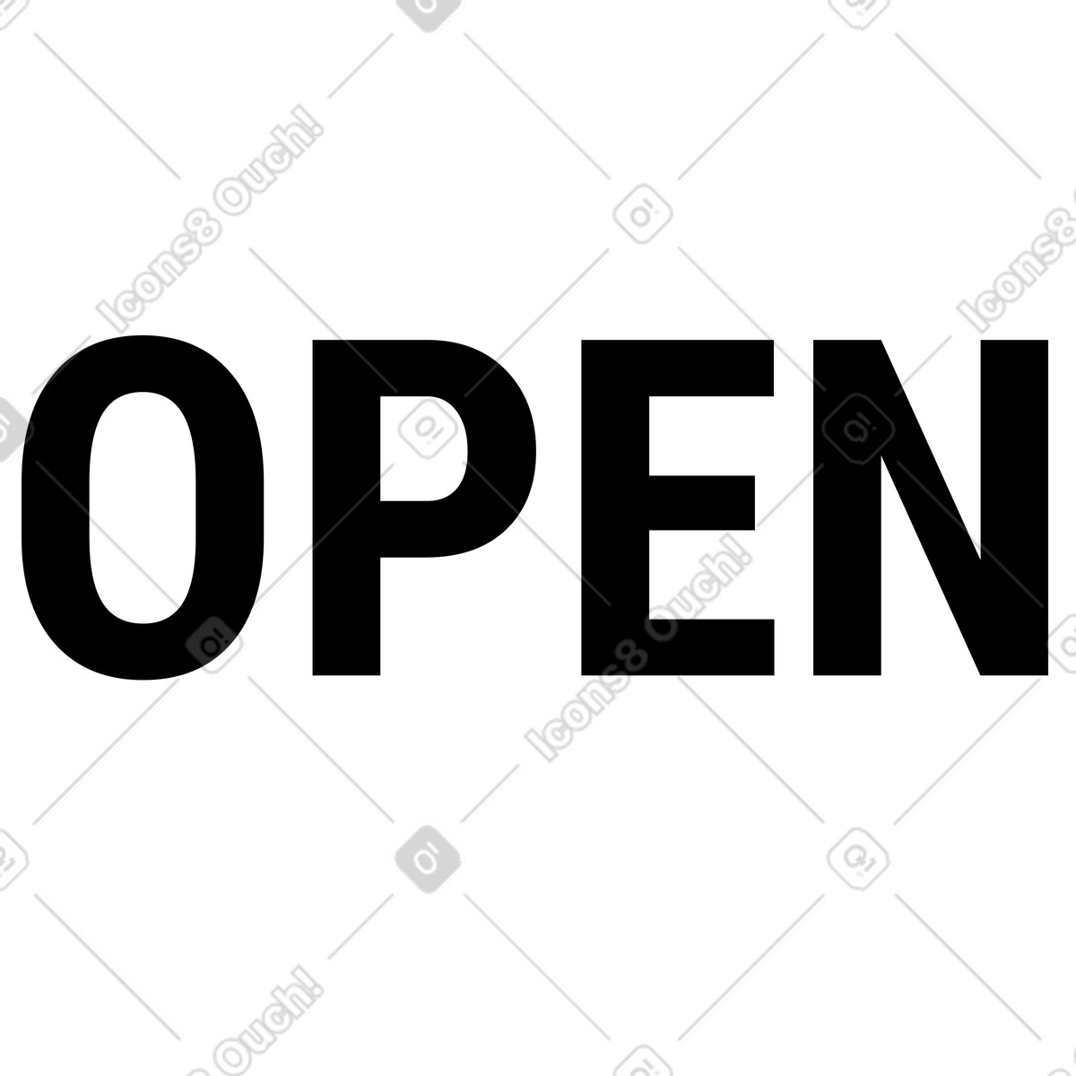 Ilustración Abierto en estilo Memphis a descargar en PNG y SVG