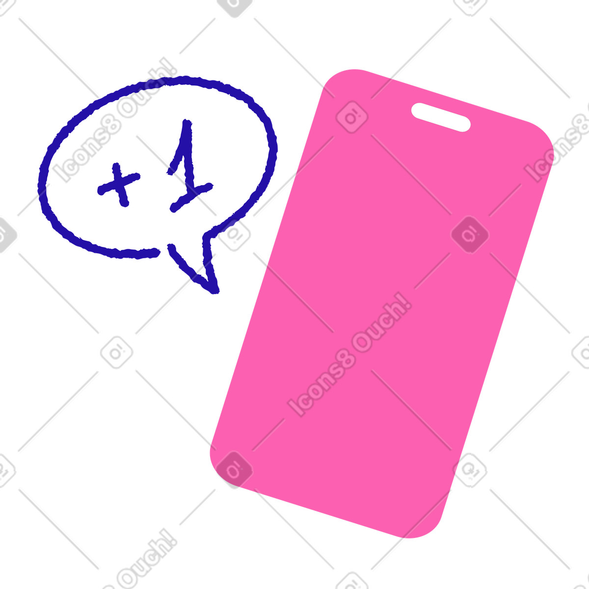 Illustration Smartphone avec une notification dans le style Whimsy à télécharger aux formats PNG, SVG