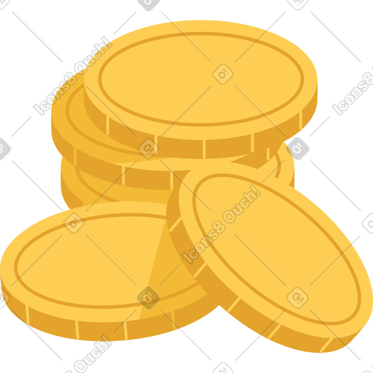 Ilustración Pila de monedas en estilo Social a descargar en PNG y SVG