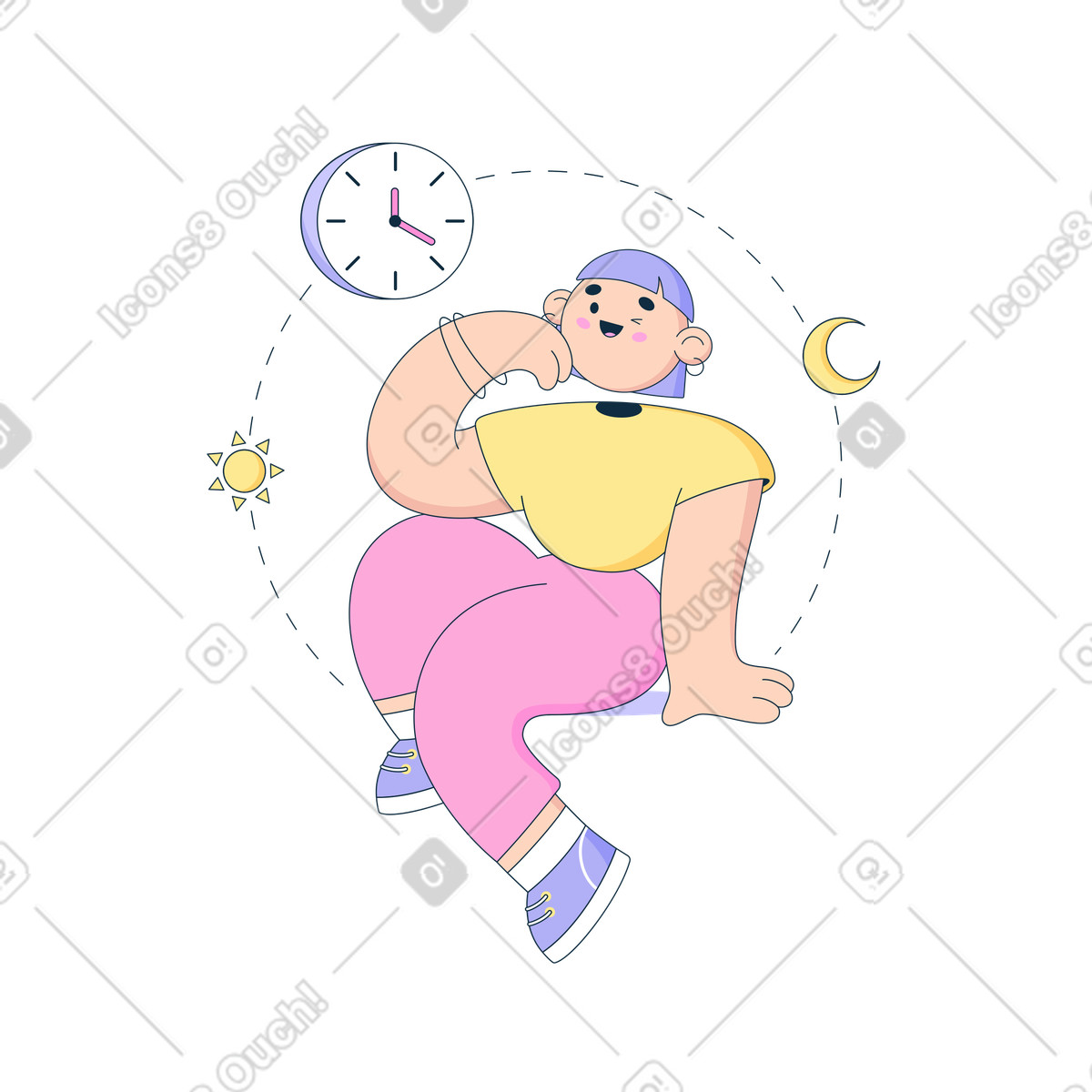 Иллюстрация Woman waiting for too long в стиле Bubble gum — скачать в форматах PNG, SVG
