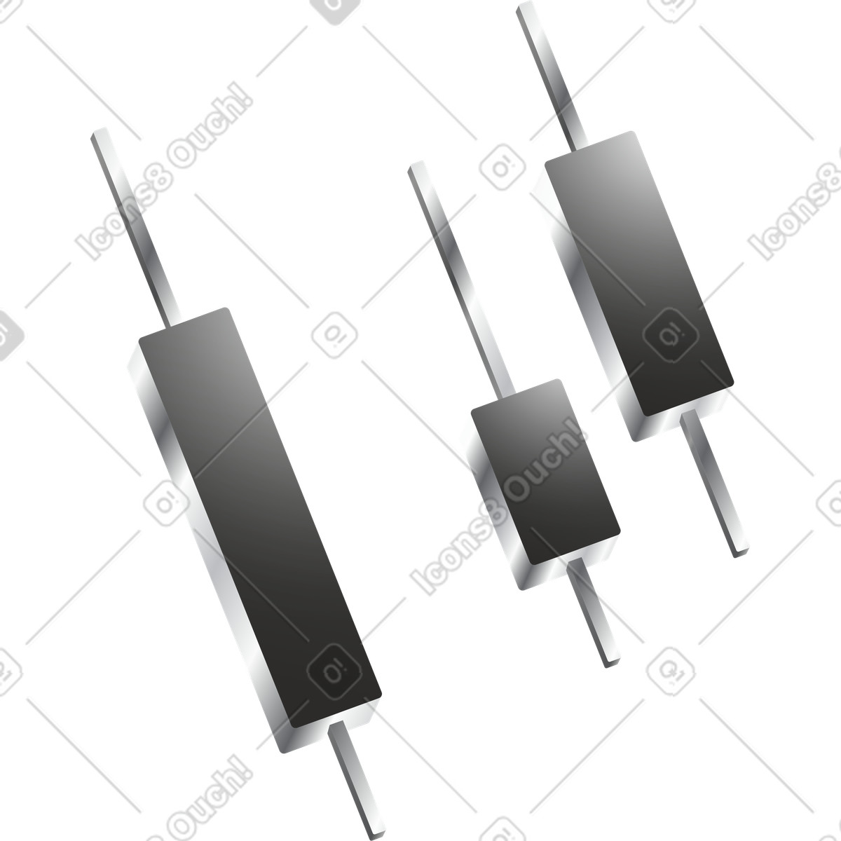 Candlestick chart bars metallic forex trading pattern on dark illustration in Token style download in PNG, SVG