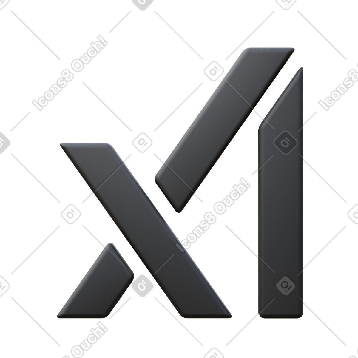 Illustration Grok dans le style 3D Fluency à télécharger aux formats PNG, SVG