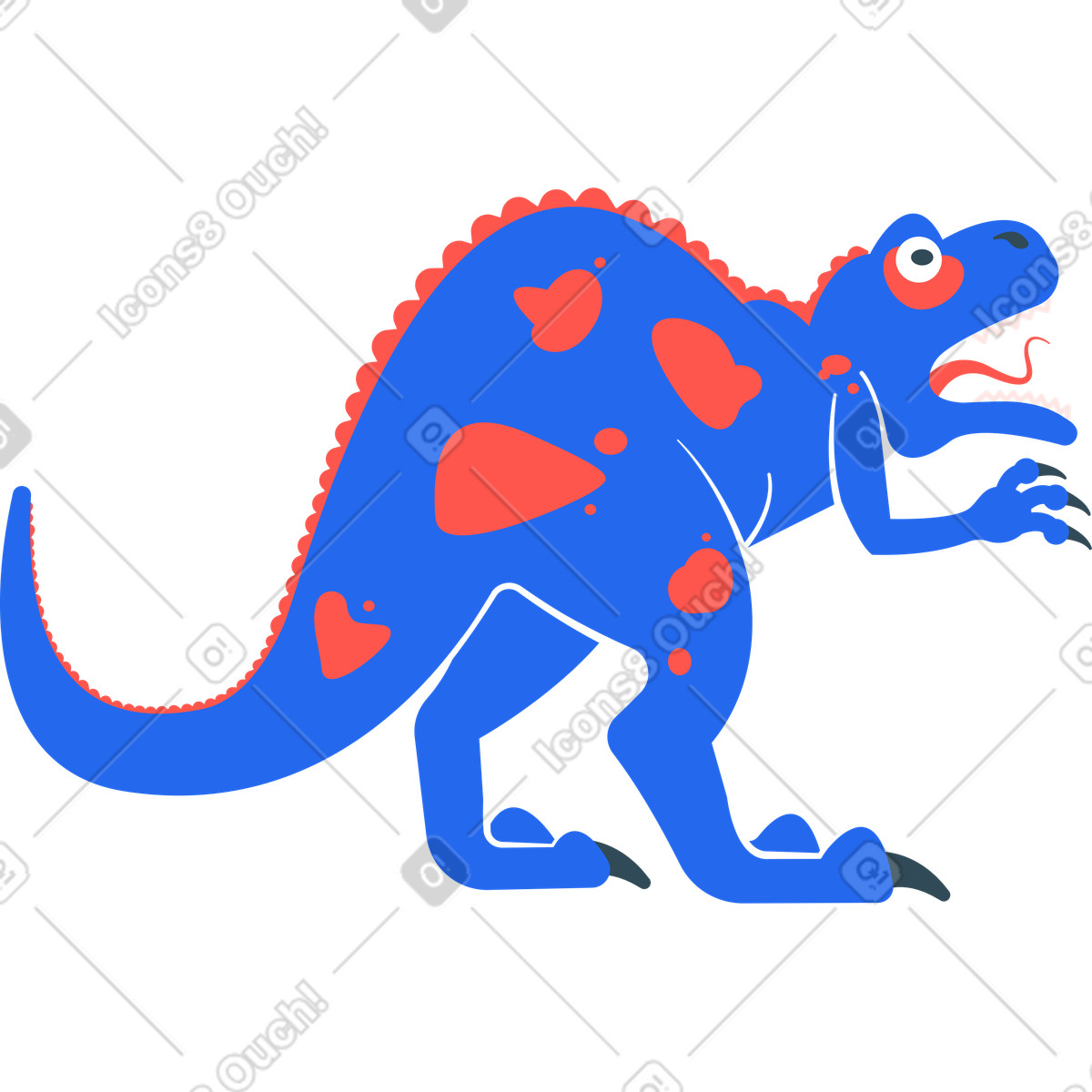 Dinosaur illustration in Kingdom style download in PNG, SVG