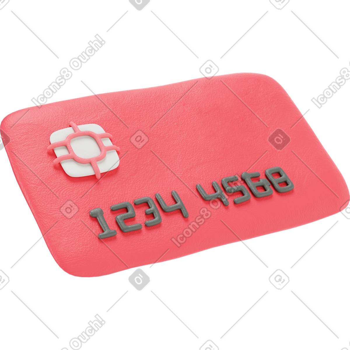 Ilustración Tarjeta bancaria roja en estilo 3D Stripy a descargar en PNG y SVG